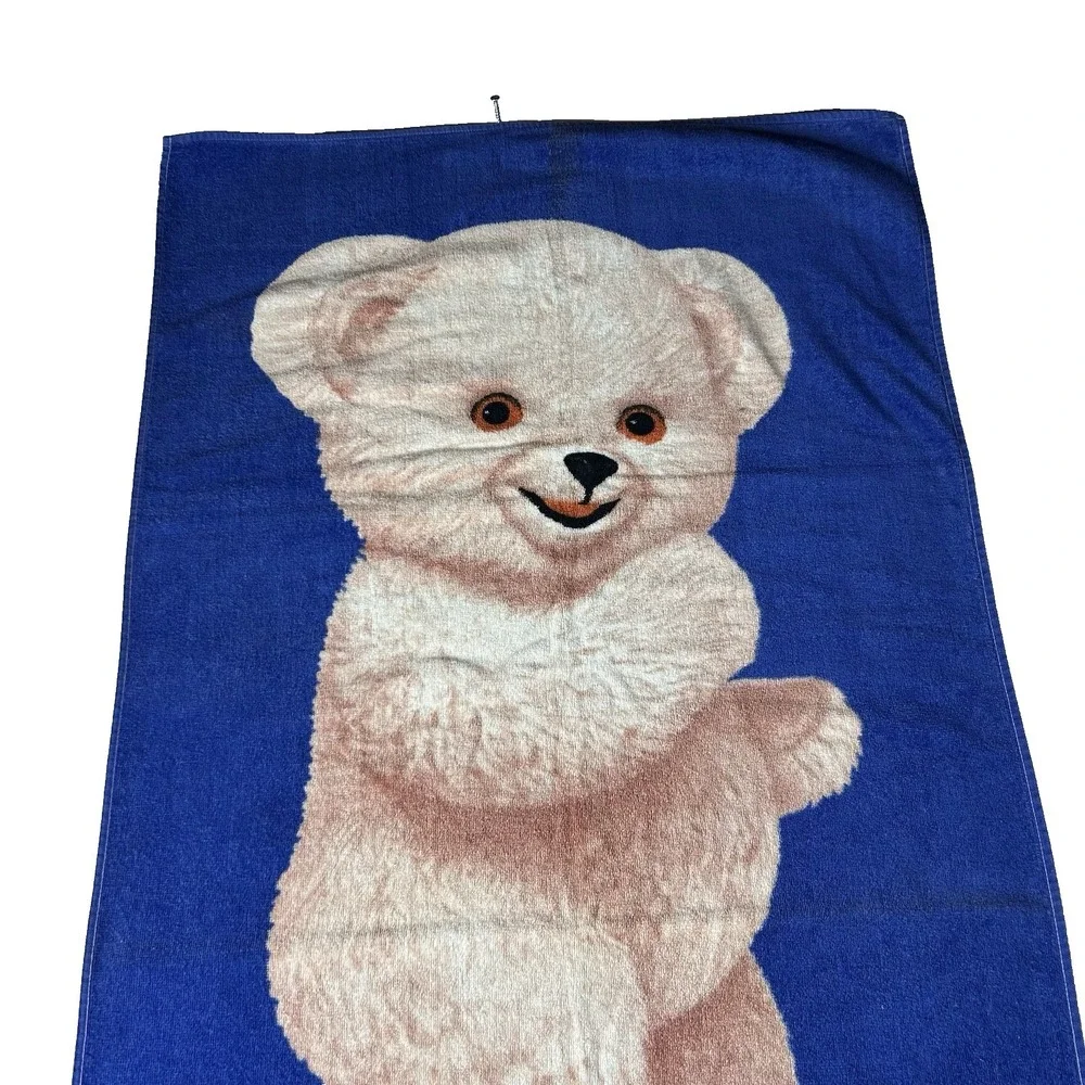 Vintage Snuggle‎ Bear Laundry Fabric Softener Beach / Bath Towel Promo 1984 80s